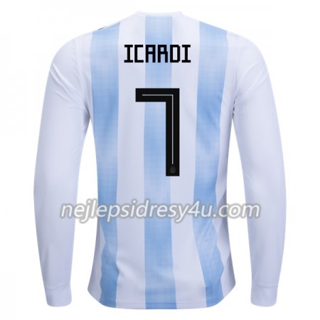 Fotbalový Dres Argentina Icardi 7 Domácí MS 2018 Dlouhý Rukáv